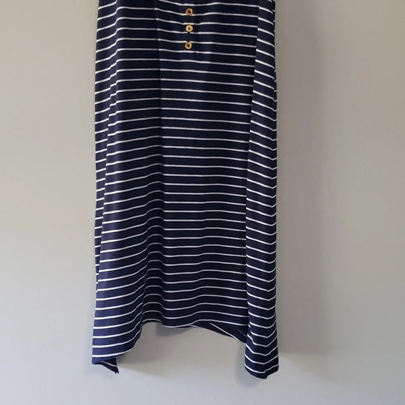 Lily Pulitzer Jennalyn 100% Pima Cotton  Swing Dress XS Navy Blue White Stripe - Picture 3 of 12